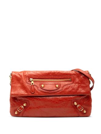 Balenciaga 2014 Lambskin Motocross Giant 12 Envelope Clutch With Strap crossbody bag - Red