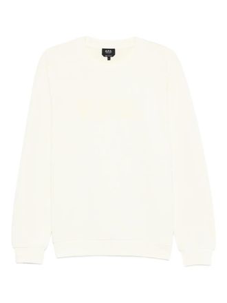 A.P.C. Sweater met logo en ronde hals - Geel