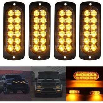 OEM 4 Lampadine Stroboscopiche A Led Da 12-24 V Per Auto, Luci Arancioni Brillanti Per Auto, Luci Stroboscopiche Lampeggianti Per Rimorchio