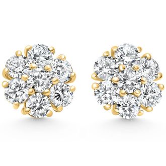 Pompeii3 1.00 - 7.00 Ct T. W. Diamond Studs Screw Back Earrings 14k Gold Lab Grown