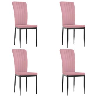 vidaXL Sillas De Comedor 4 Unidades Terciopelo Rosa Vidaxl
