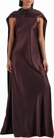 Reiss Fae Scarf Sleeveless Satin Maxi Dress in Burgundy at Nordstrom, Size 0 Us