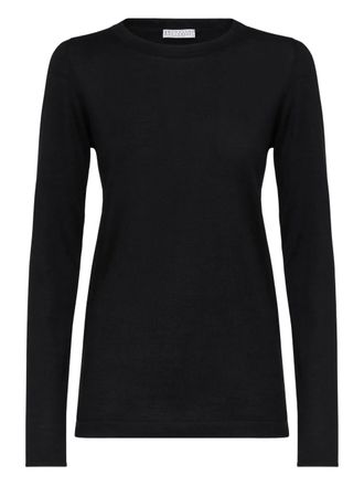 Brunello Cucinelli cashmere-blend long-sleeve jumper - Black