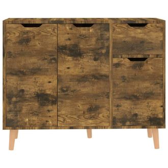 Berkfield Home Sideboard Smoked Oak 90x30x72 cm Engineered Wood in Brown | Size: 90 x 30 x 72 cm