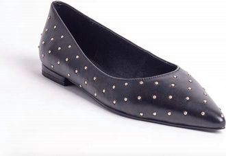 Cecelia New York Womens Brie Studded Flats In Black