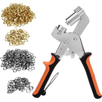 OEM Juego De Perforadoras De Ojales Con 500 Ojales Met&aacute;licos (10 Mm De Di&aacute;metro Interior), Juego Profesional De Perforadoras De Ojales Para Cuero, Tela, L
