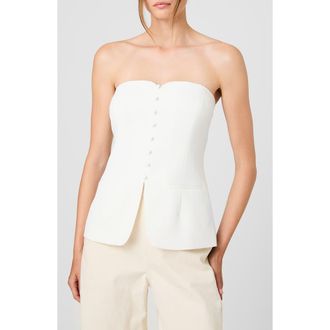 French Connection Harry Strapless Top in Summer White at Nordstrom, Size 10