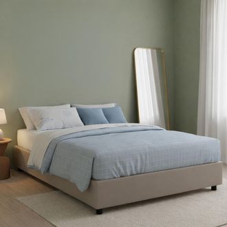 Dmora Cama Matrimonial Apel, Cama Matrimonial Con Colch&oacute;n Incluido, Desenfundable Hecho En Italia, Con Almacenaje, Gris Taupe Taupe