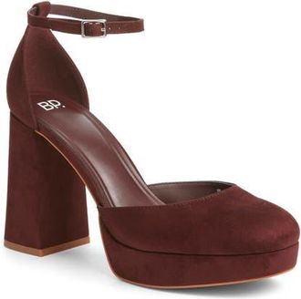 BP. Journee Ankle Strap Platform Pump in Burgundy at Nordstrom, Size 6.5