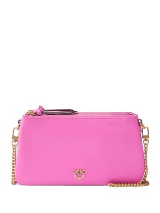 Pinko leather with love birds logo shoulder bag