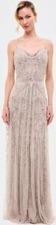 Beauut Embellished Sequins Cowl Maxi Dress in Light Grey at Nordstrom, Size 10