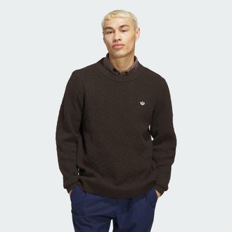 adidas adidas Performance Mens Originals Cableknit Sweater - Brown - Size X-Large