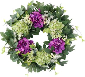 OEM Corona De Hortensias Artificiales - 55,9 Cm, Flexible/con Resorte, Para Bodas/puertas