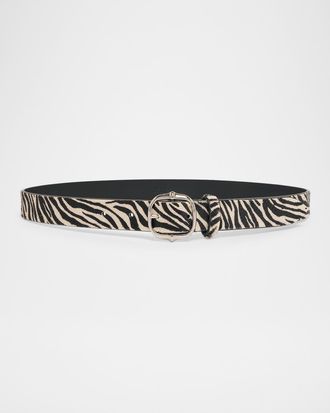 Isabel Marant Depson Zebra Calf Hair Belt