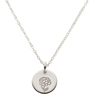 Made by Mary January Birth Flower Necklace in Silver at Nordstrom, Size Medium