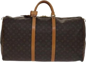 Louis Vuitton Tweedehands Canvas Louis Vuitton tassen - Dames - Vintage Weekendtas - Bruin - ONE Size - Leer - Vintage