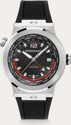 Ferragamo Men F-80 gmt watch Black