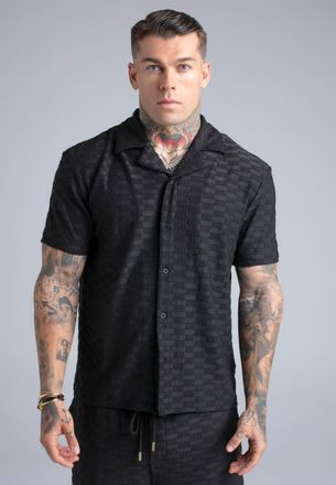 Siksilk Camisa de Hombre Negra de Toalla XXL