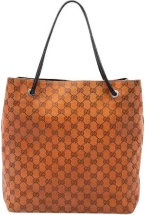 Gucci Pre-owned Gifford Tote Bag - Dames - Vintage Shopper - Oranje - ONE Size - Leer - Vintage