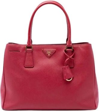 Prada Pre-owned Galleria Tote - Dames - Vintage Shopper - Rood - ONE Size - Leer - Vintage