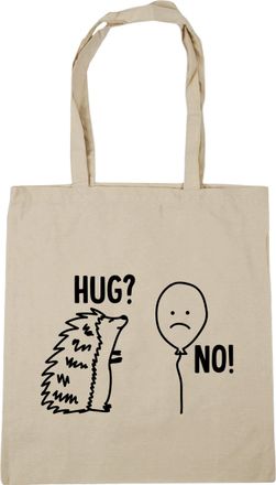 HippoWarehouse Hug? No! - Hedgehog balloon Tote Shopping Gym Beach Bag 42cm x38cm, 10 litres