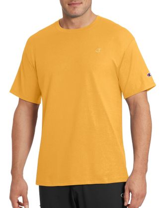 Champion Mens Big & Tall Classic Tee, C Script T-Shirt, Team Gold, S