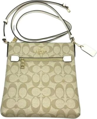 Coach Pre-owned Cross Body Bags, female, Beige, Size: ONE SIZE Pre-owned Fabric Shoulder Bag