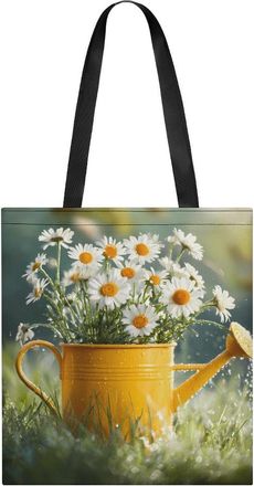 Generic Daisies Watering Can Grass Tote Bag for Women Men Shoulder Bags Purses Pouch Handbags