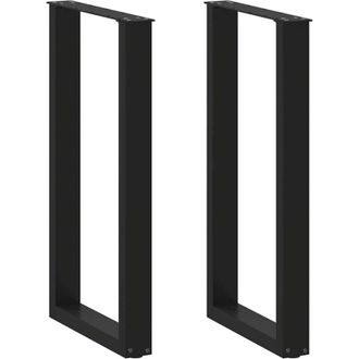 vidaXL Patas Para Mesa De Bar En Forma De U (2 Unidades), Color Negro, 40 X (90-91) Cm, Acero Vidaxl
