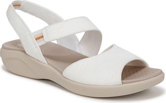 Life Stride Cheerful Quarter Strap Slip-On Sandal in White Fabric at Nordstrom, Size 7.5