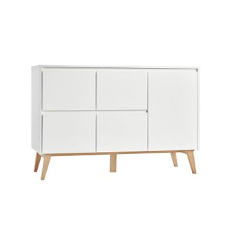 OEM Commode 4 Tiroirs 1 Porte Pinio Swing - Blanc Et Bois