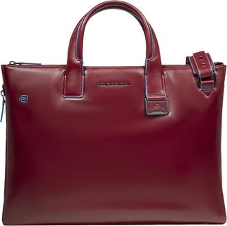 Piquadro Expandable Slim Laptop Bag 15-6 - Heren - Laptoptassen - Rood - ONE Size - Katoen - Tassen