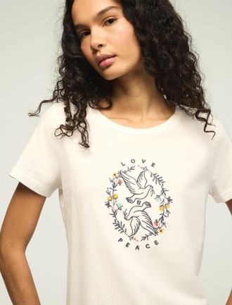 Lucky Brand Womens Love And Peace Classic Crew