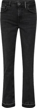 Mos Mosh Flared Perla Jeans met Zilveren Borduursel - Dames - Flared Jeans - Zwart - W32 - Katoen - Jeans