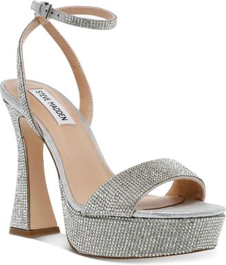 Steve Madden Womens Steve Madden Lashed Dress Sandals Crystal Rhinestone Platform LION670