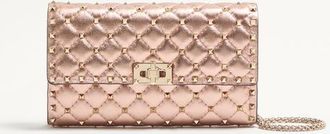 Valentino Garavani Borsa A Tracolla Valentino Garavani Rockstud Spike In Nappa Laminata Donna ROSE CANNELLE UNI