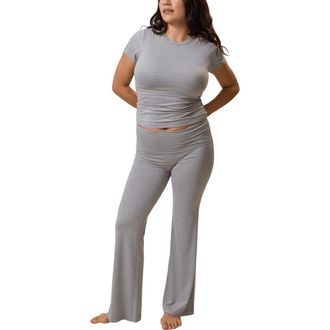 Kindred Bravely The Sunday Maternity & Nursing Pajama Set in Grey Heather at Nordstrom, Size X-Large