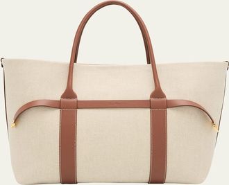 Loro Piana Ghiera Large Canvas Shopper Tote Bag