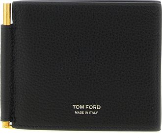 Tom Ford Hammered Leather Card Holder Portafogli Nero-Uomo