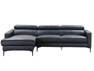 VENTE-UNIQUE.COM Sof&aacute; rinconera piel negro