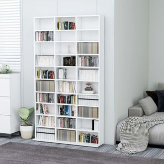 Berkfield Home CD Cabinet White 102x16x177.5 cm Engineered Wood