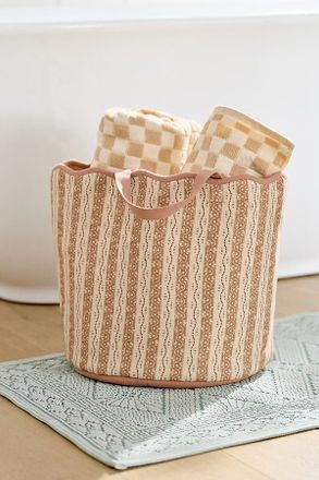 Anthropologie Printed Scallop Cotton Basket