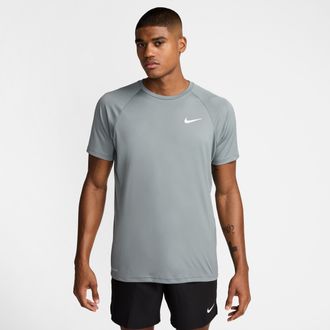 Nike Mens Swim Hydroguard Essential Dri-FIT UV Short Sleeve Top in Grey | NESSA586-051