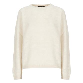 Fabiana Filippi Maglione Girocollo in Misto Lana - - Knitwear - Donna - Bianco - M