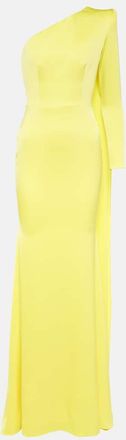 Alex Perry Caped one-shoulder satin gown