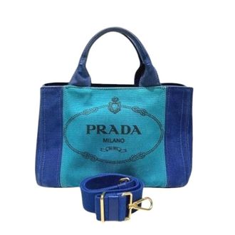 Prada Pre-owned Tote Bags, female, Blue, Size: ONE SIZE Pre-owned Canapa Canvas 2way Bag