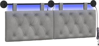 vidaXL Cabecero Colgante Gris Claro Terciopelo Vidaxl