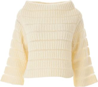Liviana Conti Rondgebreide trui - Dames - Ronde hals truien - Beige - M - Truien & Vesten