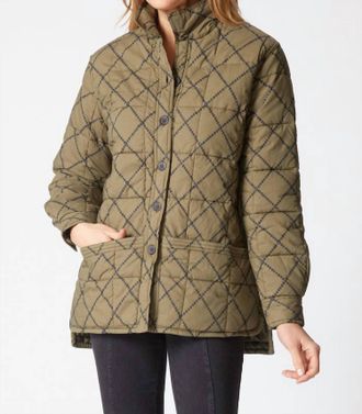 Habitat Chloe Cozy Quilt Shacket In Lichen