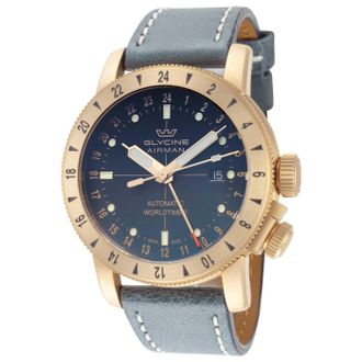 Glycine Mens Airman Contemporary Bronze GMT 44mm Automatic Watch